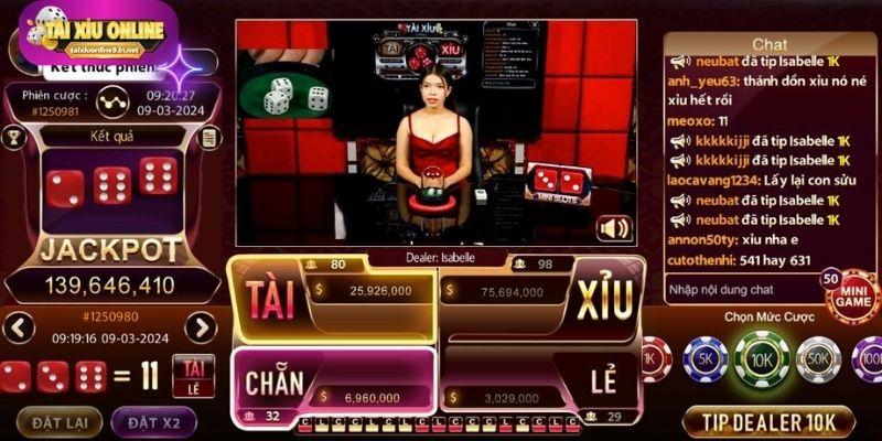 Bàn chơi có sự đồng hành của các Dealer chuyên nghiệp